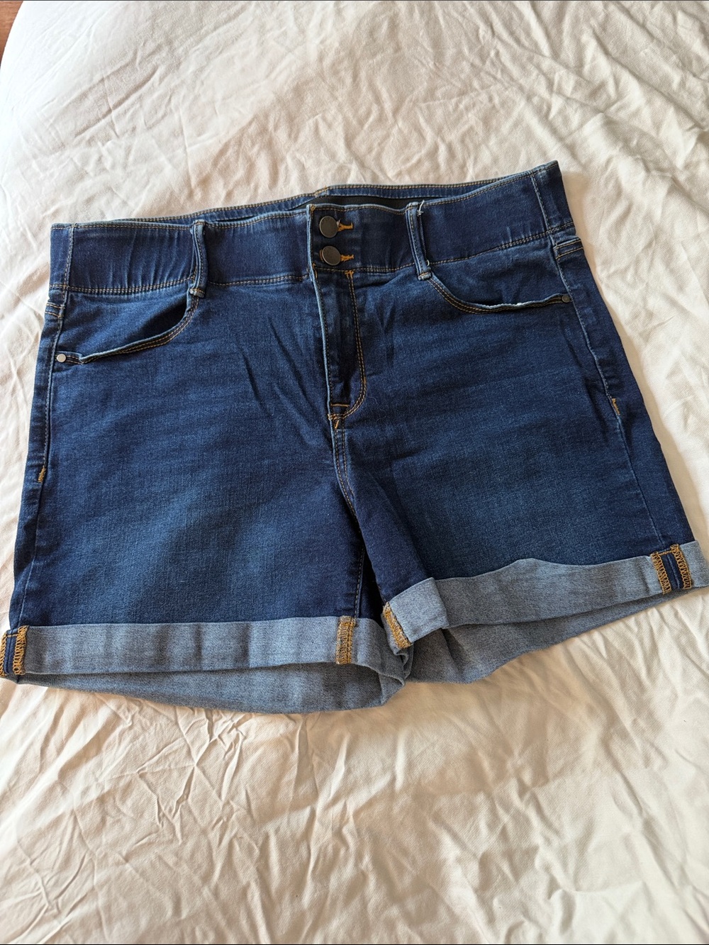 Apt. 9 Dark Indigo Rolled Hem Denim Shorts